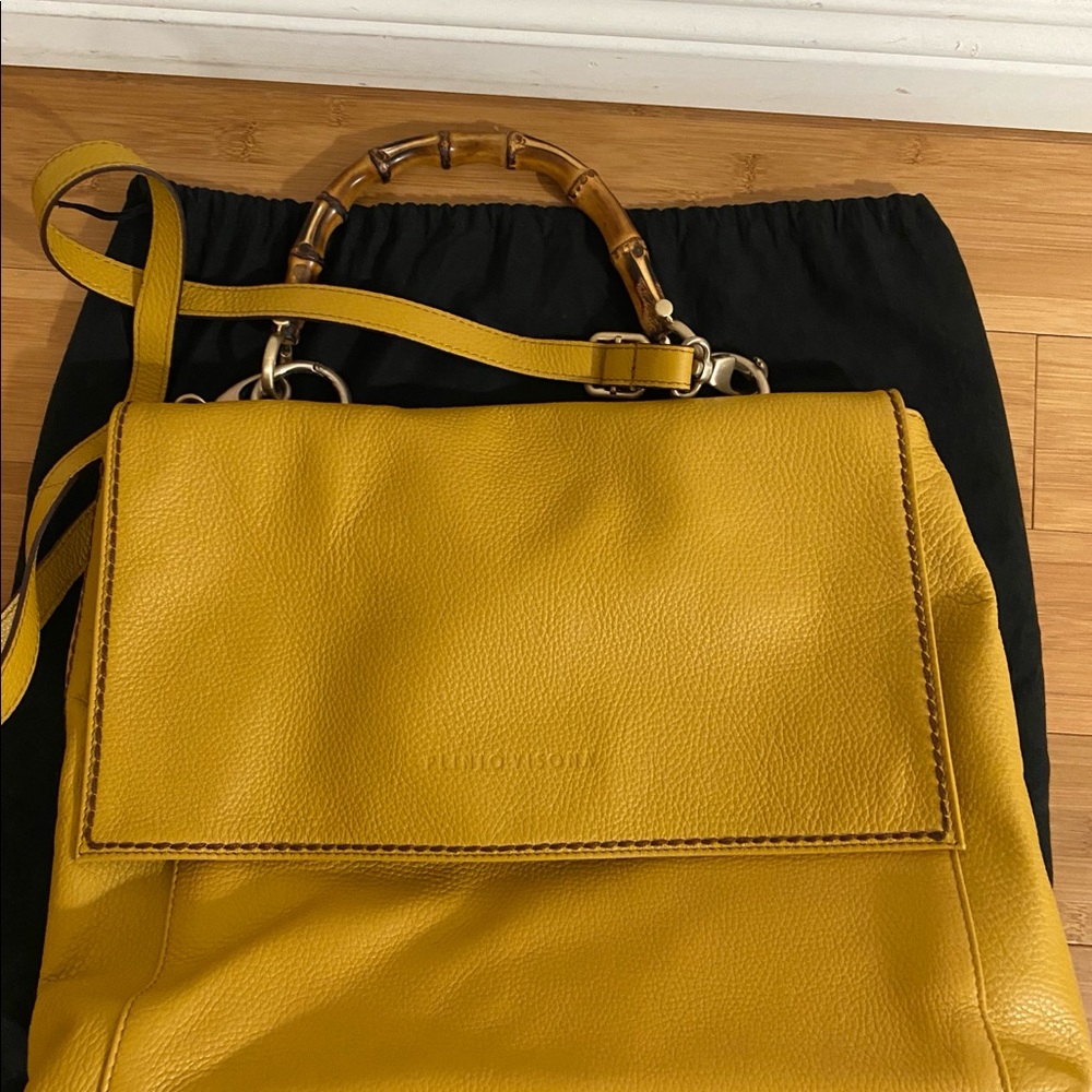 PLINIO VISONA  Yellow ITALIAN LEATHER Bag